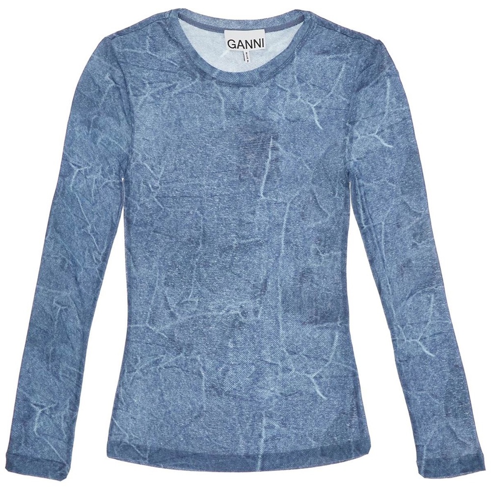 GANNI
LONG-SLEEVED DENIM EFFECT TOP - DENIM (BLUE) Size 44 BNWT!